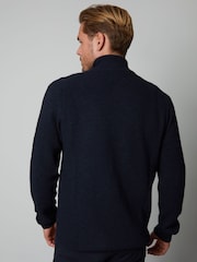 Threadbare Navy Lightweight 1/4 Zip Knitted Jumper - Image 2 of 4