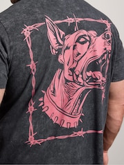Gris - Long - BadRhino Big & Tall Doberman T-shirt délavé à l’acide - Image 4 de 7