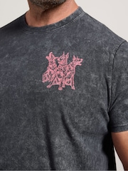 Gris - Long - BadRhino Big & Tall Doberman T-shirt délavé à l’acide - Image 5 de 7