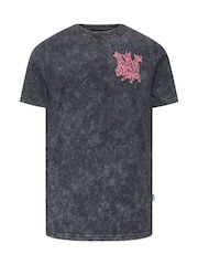 Gris - Long - BadRhino Big & Tall Doberman T-shirt délavé à l’acide - Image 6 de 7