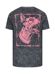 Gris - Long - BadRhino Big & Tall Doberman T-shirt délavé à l’acide - Image 7 de 7