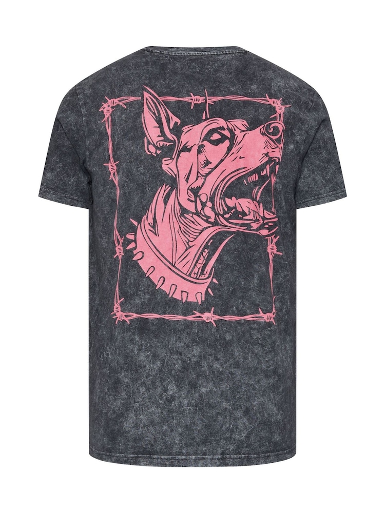 Gris - Long - BadRhino Big & Tall Doberman T-shirt délavé à l’acide - Image 7 de 7