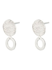 Oliver Bonas Silver Tone Disc Drop Earrings - Image 1 of 5