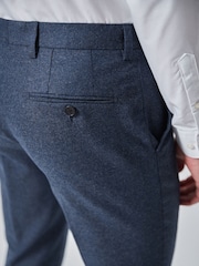 Blue Slim Wool Blend Donegal Suit: Trousers - Image 4 of 4