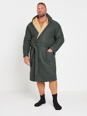 Grøn - BadRhino Big & Tall Waffle Borg Lined Dressing Gown - Billede 1 af 4