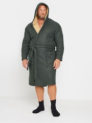 Grøn - BadRhino Big & Tall Waffle Borg Lined Dressing Gown - Billede 2 af 4