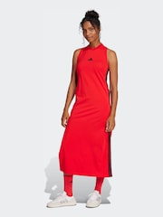 Длинное платье со спиной-борцовкой в полоску с 3полосками adidas Essentials - Изображение 1 7