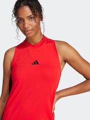 Длинное платье со спиной-борцовкой в полоску с 3полосками adidas Essentials - Изображение 5 7