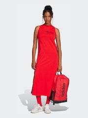 Длинное платье со спиной-борцовкой в полоску с 3полосками adidas Essentials - Изображение 6 7