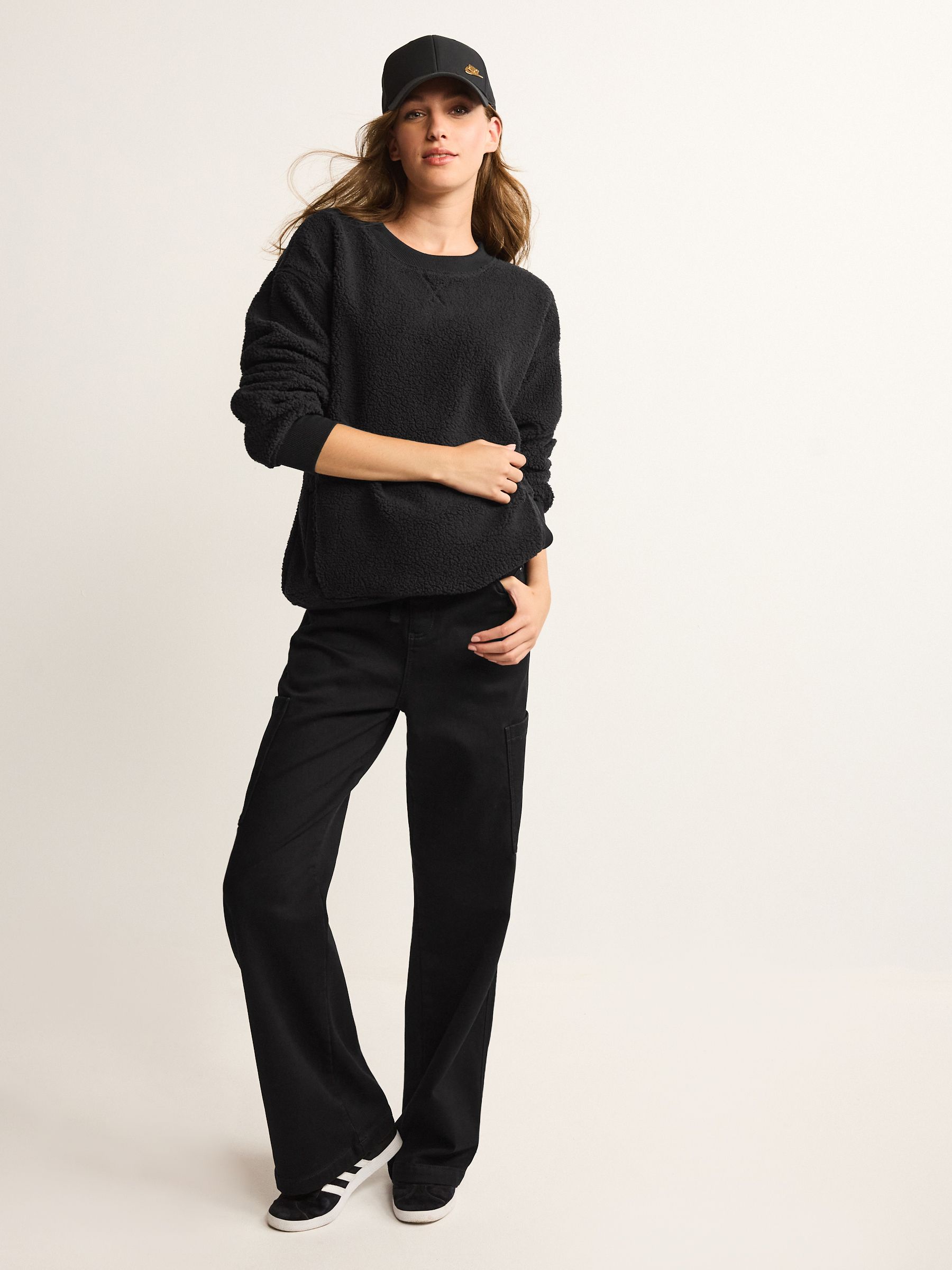 Buy Black Cosy Brushed Denim Wide Leg Joggers from Next Luxembourg