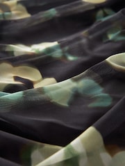 Black Animal Print Corsage Halter Neck Mini Dress - Image 6 of 6