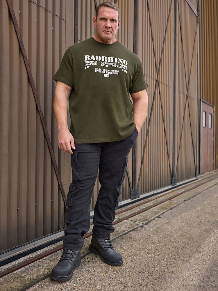 Badrhino Big & Tall Military vohvelikuvioinen t-paita - Kuva 1 / 3