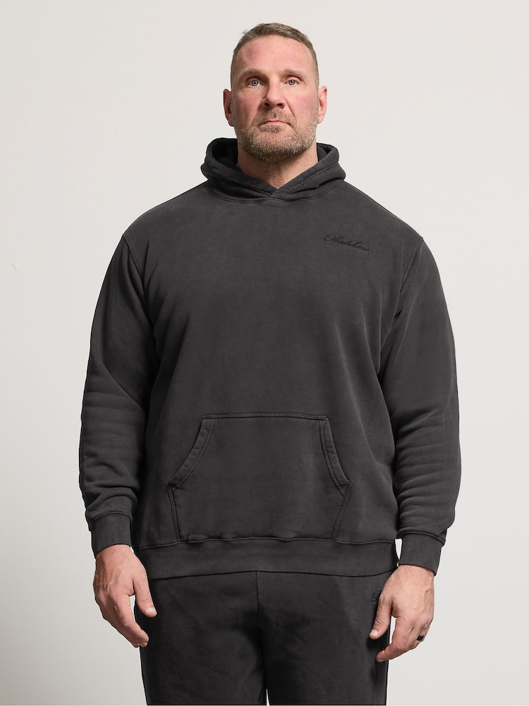 BadRhino Big & Tall Black Sun Bleached Hoodie - Image 1 of 7