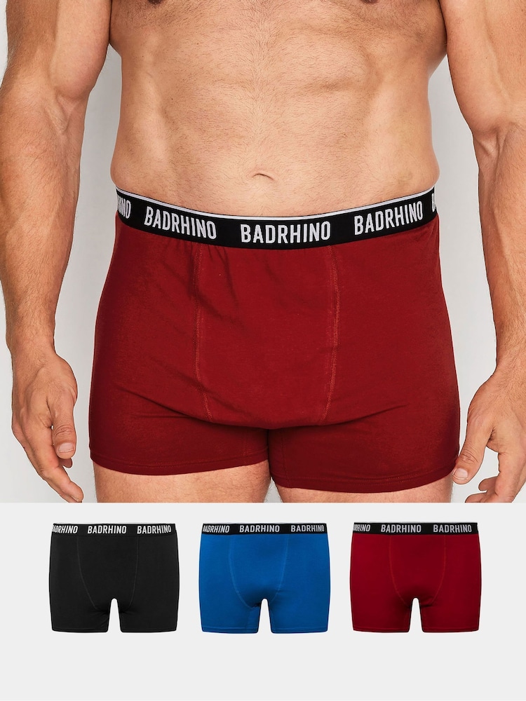 BadRhino Big & Tall Red Boxers 3 Pack - Image 1 of 3 BadRhino Big & Tall Red Boxers 3 Pack - Image 1 of 3