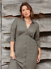 Live Unlimited Black Jersey Empire Seam Shirt Dress - Image 1 of 7