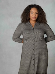 Live Unlimited Black Jersey Empire Seam Shirt Dress - Image 5 of 7