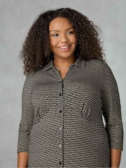 Live Unlimited Black Jersey Empire Seam Shirt Dress - Image 6 of 7