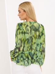 Star by Julien MacDonald Green Frill Hem Blouse - Image 3 of 5