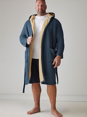 Blå - BadRhino Big & Tall Waffle Borg Lined Dressing Gown - Billede 1 af 2