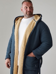 Blå - BadRhino Big & Tall Waffle Borg Lined Dressing Gown - Billede 2 af 2