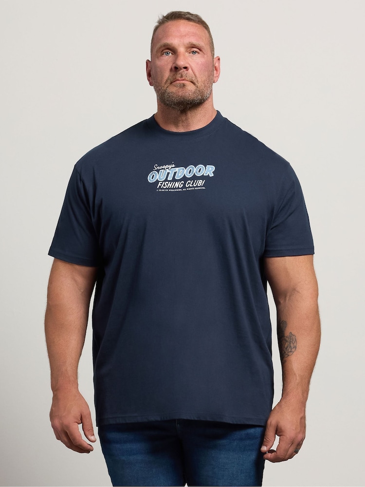 BadRhino Big & Tall Blue Peanuts Fishing T-Shirt - Image 1 of 7 BadRhino Big & Tall Blue Peanuts Fishing T-Shirt - Image 1 of 7