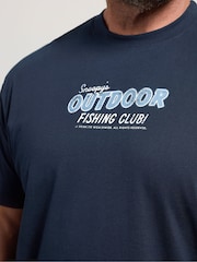 BadRhino Big & Tall Blue Peanuts Fishing T-Shirt - Image 4 of 7