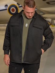 BadRhino Big & Tall Black Military Zip Through Overshirt - Image 3 of 7