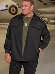 BadRhino Big & Tall Black Military Zip Through Overshirt - Image 5 of 7