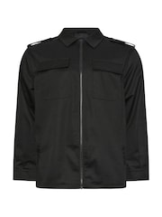 BadRhino Big & Tall Black Military Zip Through Overshirt - Image 6 of 7