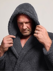 BadRhino Big & Tall Grey Super Soft Borg Dressing Gown - Image 3 of 6