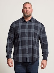 BadRhino Big & Tall Texturerad Rutig Skjorta - Bild 1 av 6