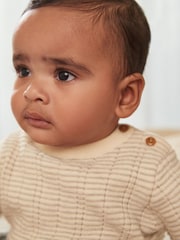 Grey/White Knitted Baby Top and Bloomer Short Set (0mths-2yrs) - Image 4 of 10