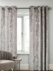 Warm Silver Palm Velvet Made to Measure Curtains - Image 1 of 8