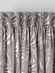 Warm Silver Palm Velvet Made to Measure Curtains - Image 6 of 8