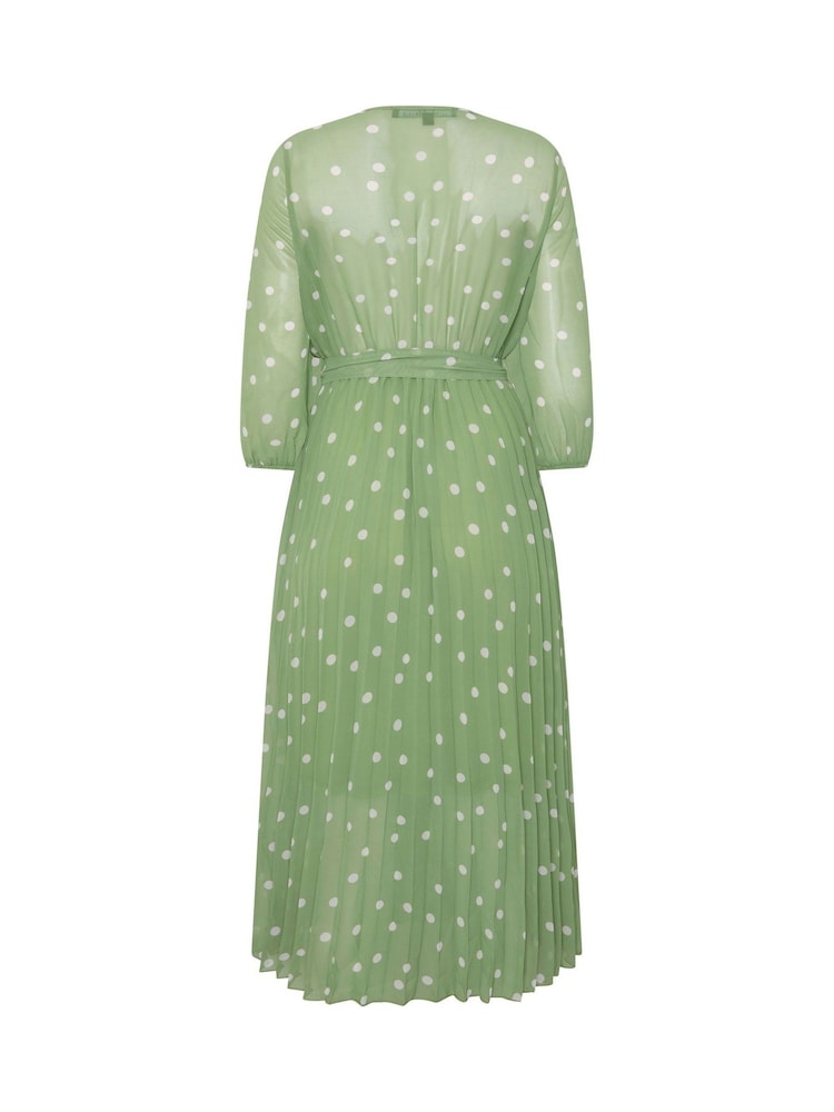 Star by Julien MacDonald Green Pleated Mock Wrap Dress - Image 6 of 6 Star by Julien MacDonald Green Pleated Mock Wrap Dress - Image 6 of 6