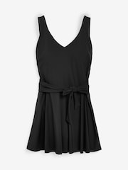 Black Shaping Tummy Control Skirted Swim Dress - Image 5 of 5