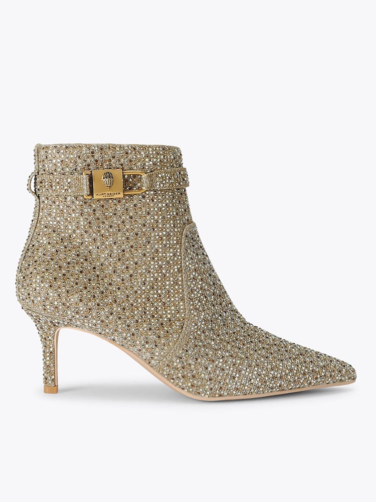 Kurt Geiger London Gold Brixton Ankle Boots - Image 2 of 5