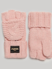 Розовый - Superdry перчатки из % хлопка с узором "косичка" 100 - Изображение 1 из 3