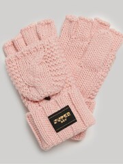 Розовый - Superdry перчатки из % хлопка с узором "косичка" 100 - Изображение 2 из 3