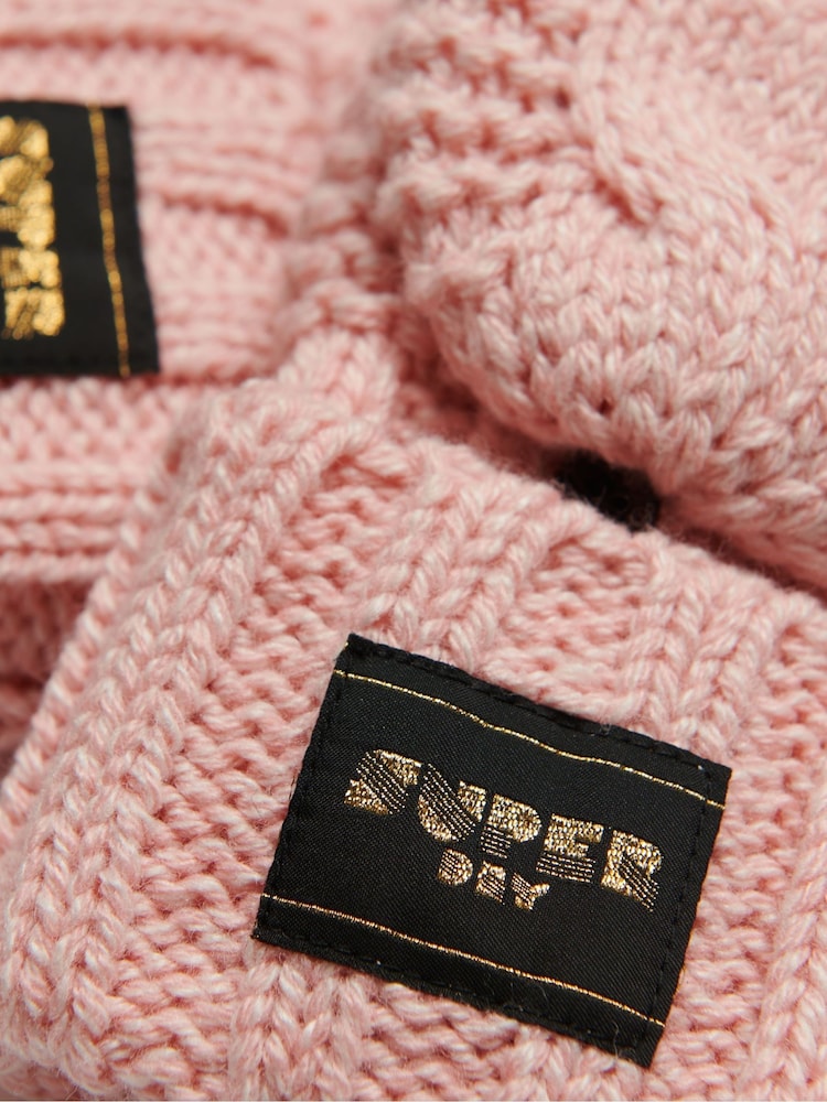 rožnata - Superdry 100% bombaž Kabelsko pletene rokavice - Slika 3 iz 3 rožnata - Superdry 100% bombaž Kabelsko pletene rokavice - Slika 3 iz 3