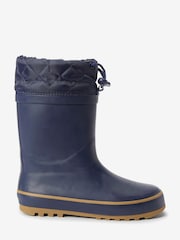 Navy Warm Lined Cuff Wellies - Image 1 of 5