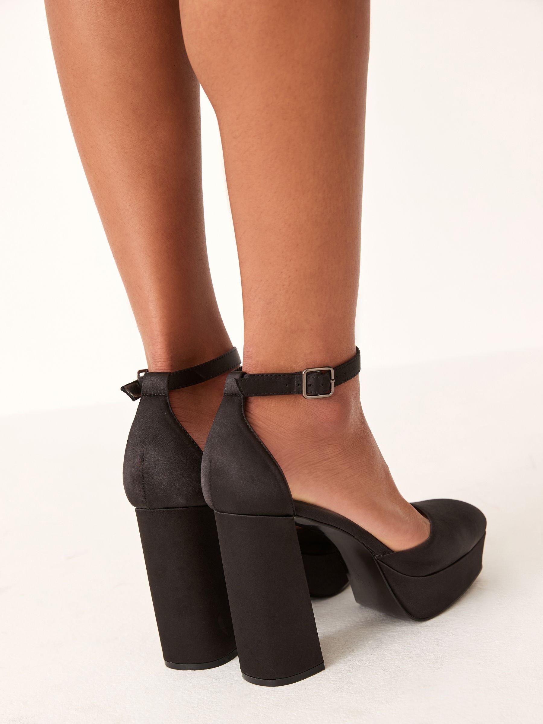 Suede black platform heels discount