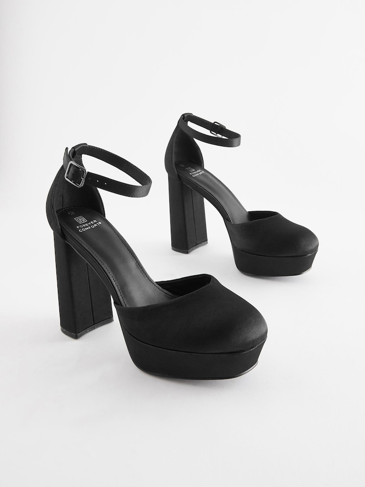 Black Forever Comfort® Closed Toe Platform High Heel Shoes - Image 7 of 10