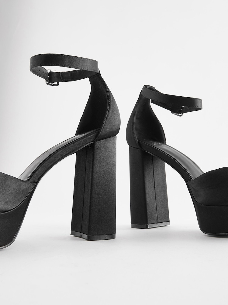 Black Forever Comfort® Closed Toe Platform High Heel Shoes - Image 9 of 10