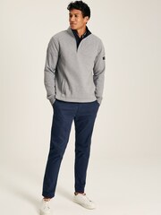 Joules Darrington Grey Quarter Zip Quilted Sweatshirt - Image 1 of 6