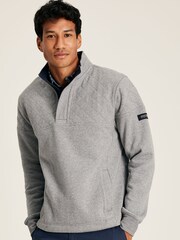 Joules Darrington Grey Quarter Zip Quilted Sweatshirt - Image 3 of 6