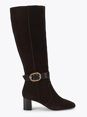 Kurt Geiger London Brown Mayfair Block Knee Boots - Image 2 of 5