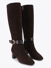 Kurt Geiger London Brown Mayfair Block Knee Boots - Image 3 of 5