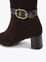 Kurt Geiger London Brown Mayfair Block Knee Boots - Image 5 of 5