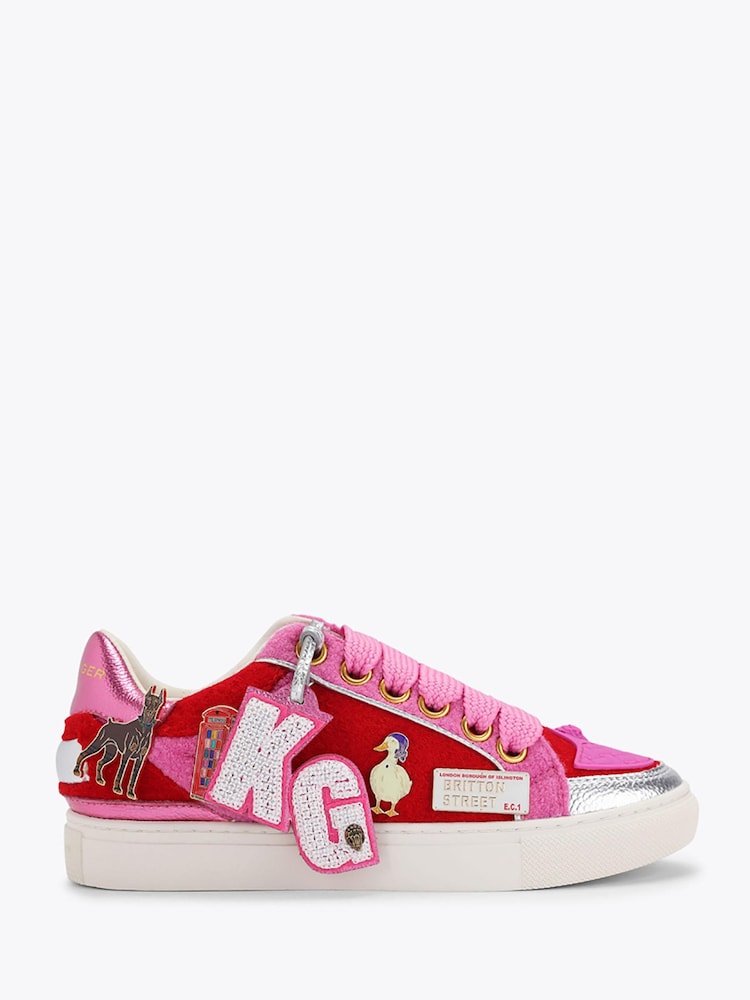 Kurt Geiger London Red Southbank Tag Slim Trainers - Image 2 of 5